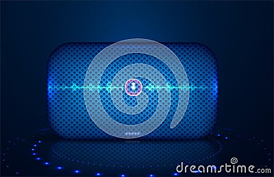 Smart speaker with voice control. Voice Vector Illustration